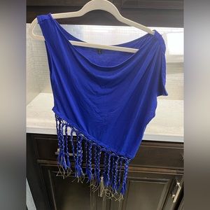 NWOT UMGEE Blue Fringe Shirt